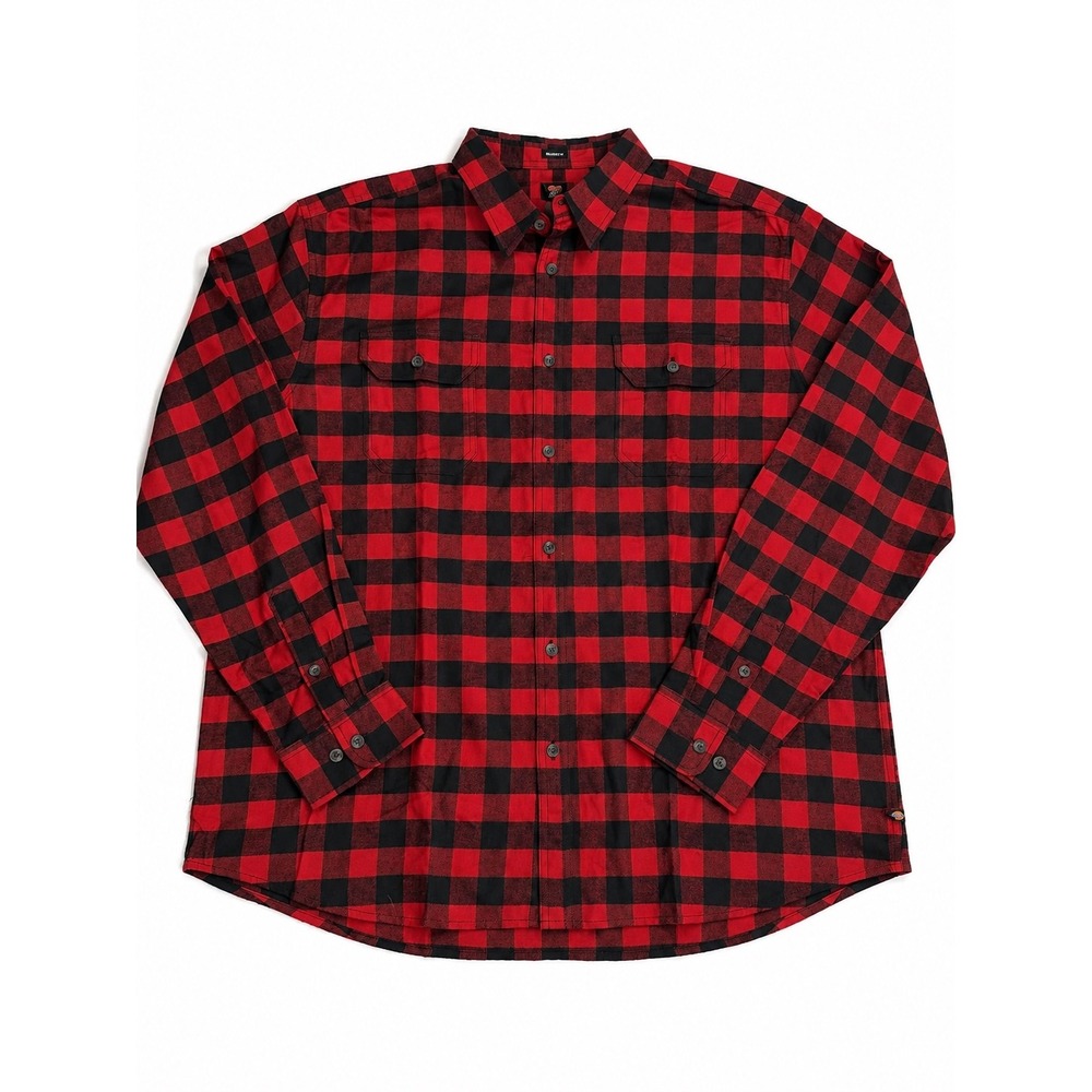 Dickies Flex Relaxed Fit Flannel Shirt XL Red Black Buffalo Plaid Lumberjack
